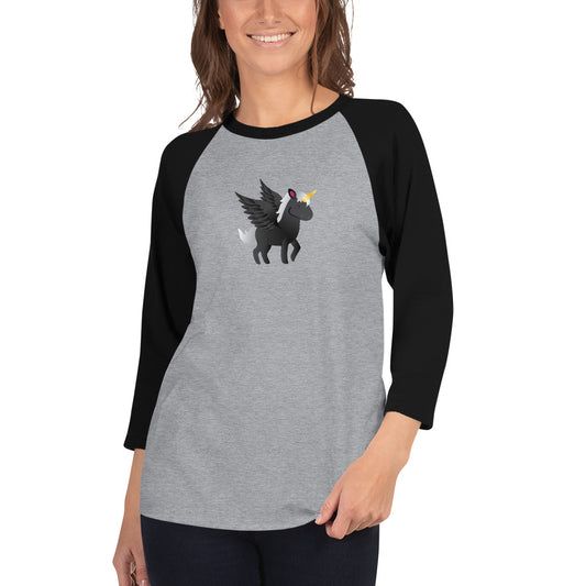 Black Pegasus 3/4 Sleeve Raglan Shirt by Sovereign