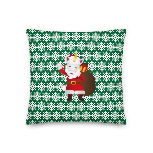 Santa Unicorn Ho Ho Ho Premium Pillow