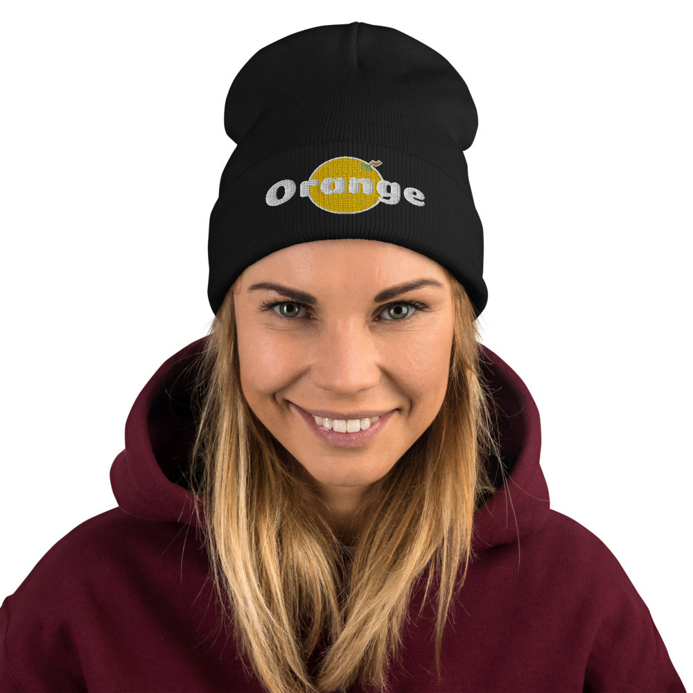 Things that Rhyme With Orange Embroidered Beanie