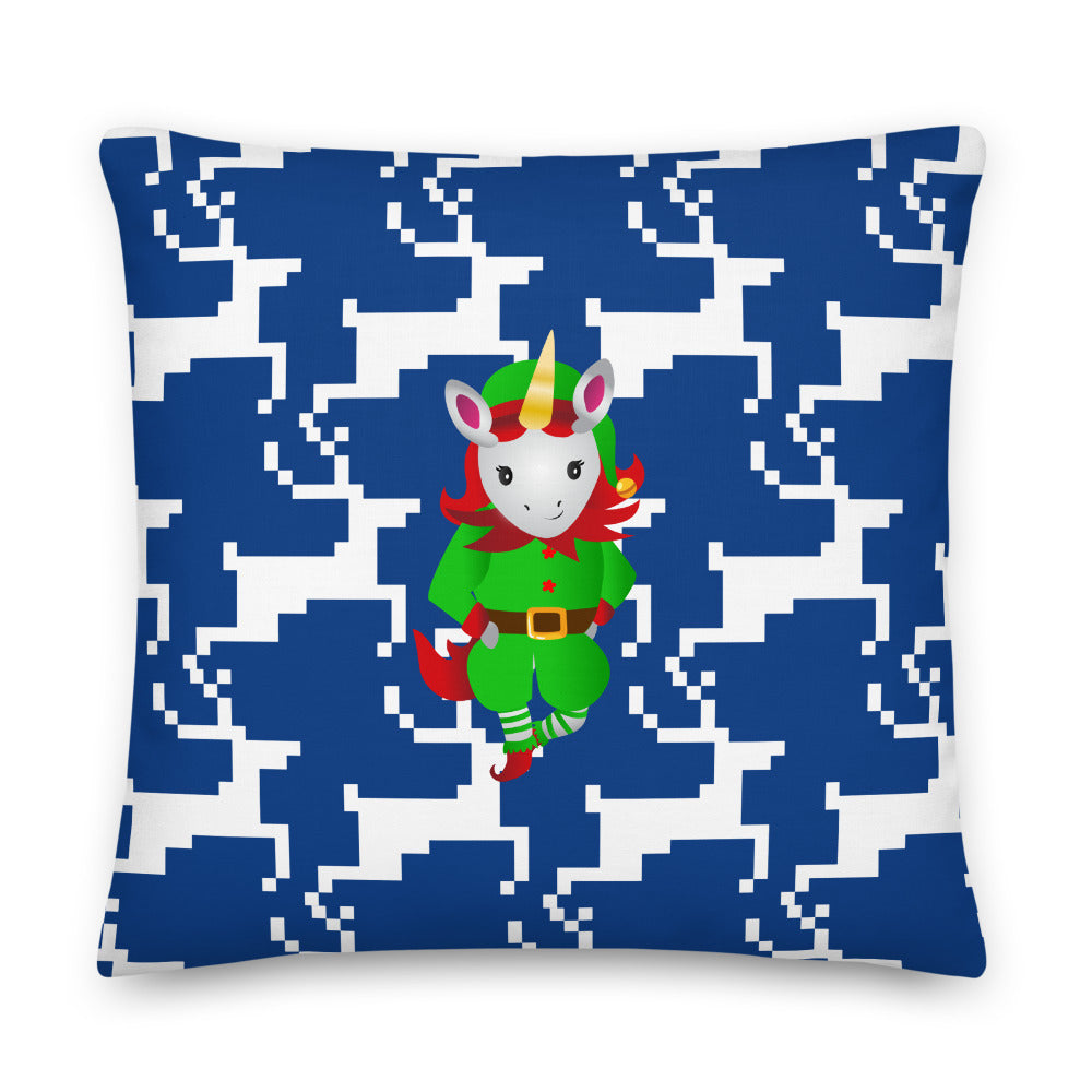 Merry Christmas Santa's Unicorn Helper Premium Pillow