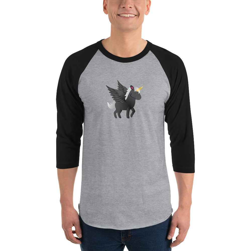 Black Pegasus 3/4 Sleeve Raglan Shirt by Sovereign