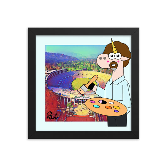 Unicorn Bob Paints the Rose Bowl: A 10x10 Framed Photo Paper Poster by Be a Unicorn