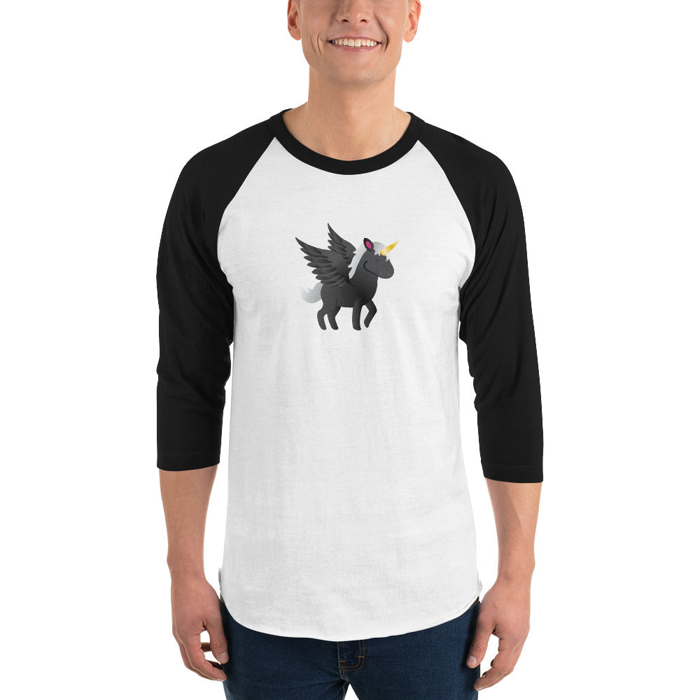 Black Pegasus 3/4 Sleeve Raglan Shirt by Sovereign