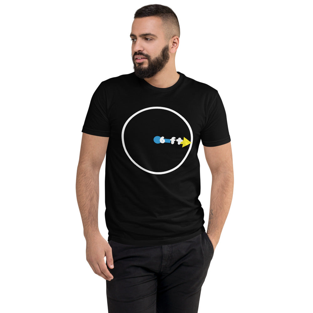 Social Distancing 6ft Radius Fitted Men's T-shirt by Sovereign