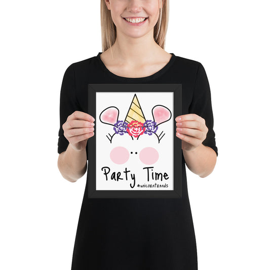 Basic Unicorn Party Time 8x10 Framed Poster by #unicorntrends