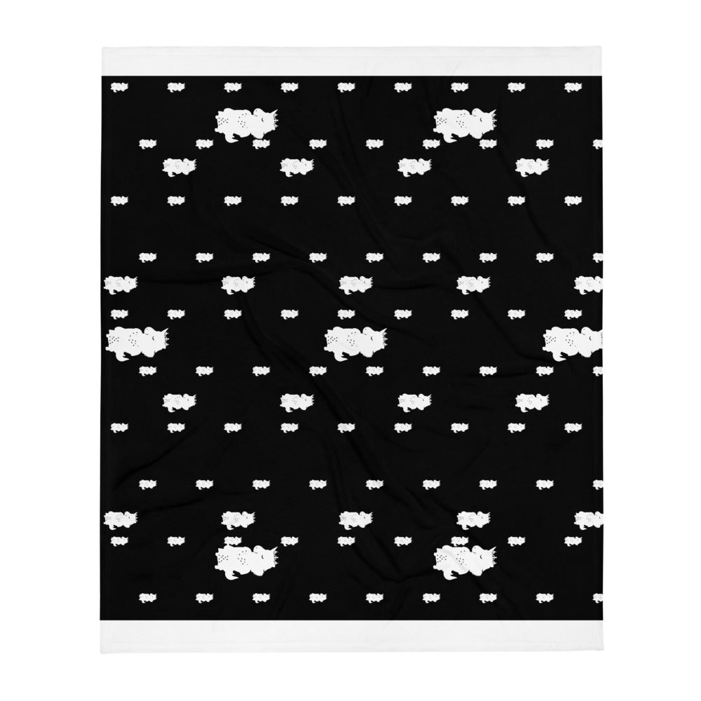 Unicorn Queen Black and White Throw Blanket by Sovereign