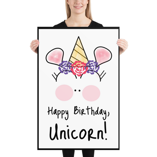 Customizable Basic Party Time Unicorn 24x36 Poster by #unicorntrends