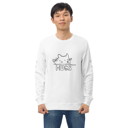 Hugs Unisex Organic Sweatshirt by #unicorntrends