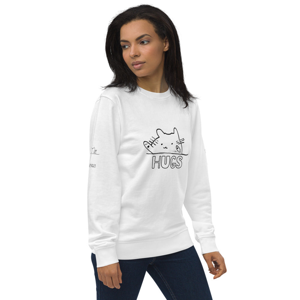 Hugs Unisex Organic Sweatshirt by #unicorntrends