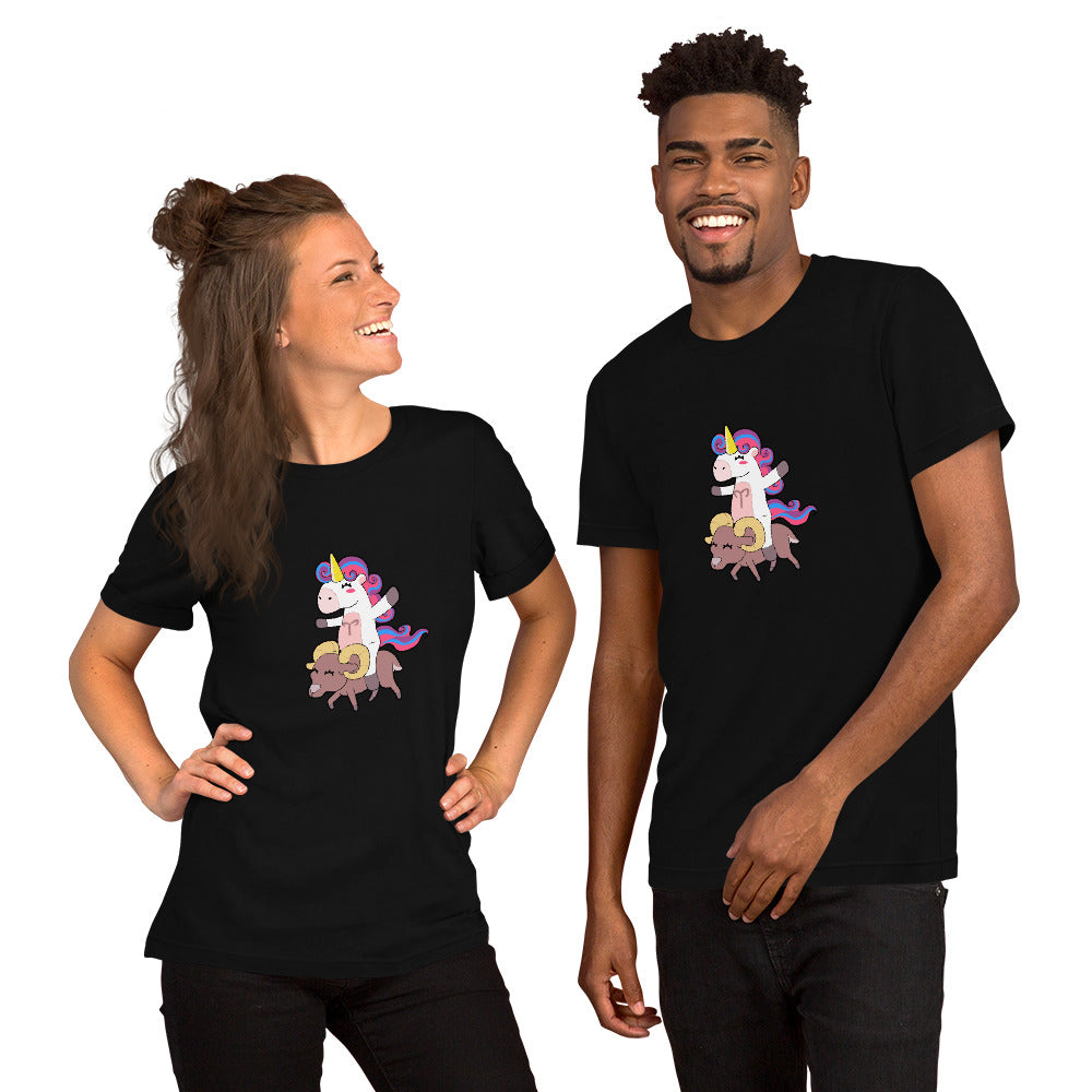 Aries Unicorn Short-Sleeve Unisex T-Shirt by #unicorntrends