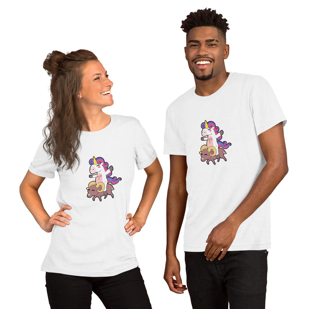 Aries Unicorn Short-Sleeve Unisex T-Shirt by #unicorntrends