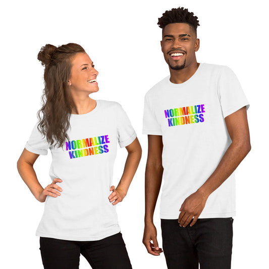 Normalize Kindness Rainbow Short-Sleeve Unisex T-Shirt by #unicorntrends