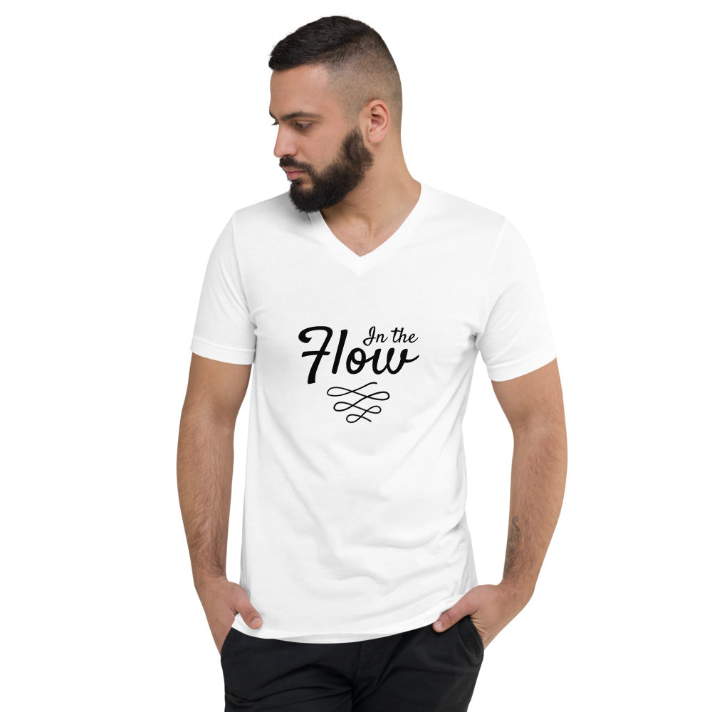 In the Flow Unisex Short Sleeve V-Neck T-Shirt by #unicorntrends